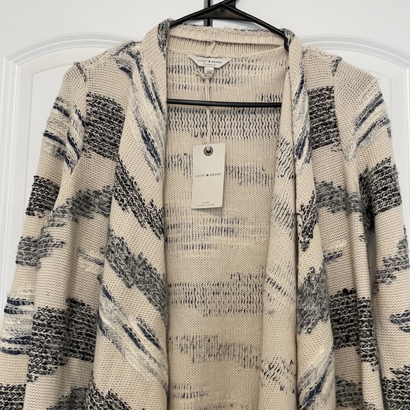 Lucky Brand Open Front Drape Boho Cardigan - Picture 2 of 7